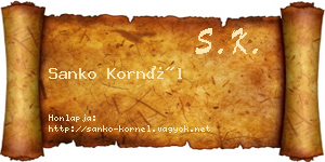 Sanko Kornél névjegykártya