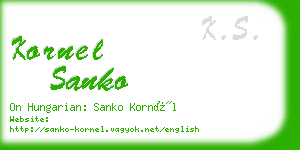 kornel sanko business card
